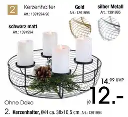 Zurbrüggen Kerzenhalter schwarz matt, gold oder silber metall Angebot