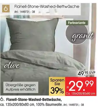 Zurbrüggen Flanell-stone-washed-bettwäsche Angebot