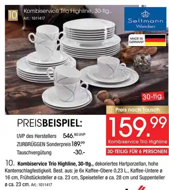 Zurbrüggen Seltmann weiden kombiservice trio highline, 30-tlg Angebot