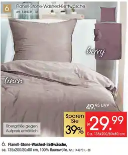 Zurbrüggen Flanell-stone-washed-bettwäsche Angebot