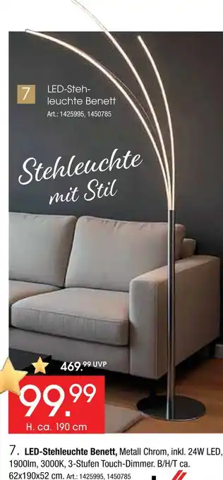 Zurbrüggen Led-stehleuchte benett Angebot