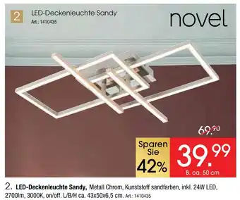 Zurbrüggen Novel led-deckenleuchte sandy Angebot