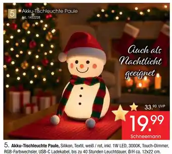 Zurbrüggen Akku-tischleuchte paule Angebot