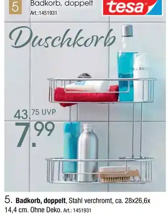 Zurbrüggen Tesa badkorb, doppelt Angebot