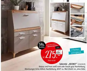 Zurbrüggen Sekretär „secret“ Angebot