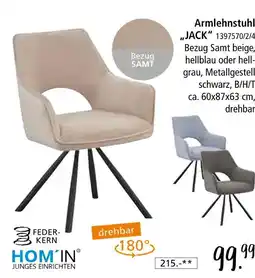 Zurbrüggen Hom'in armlehnstuhl jack Angebot
