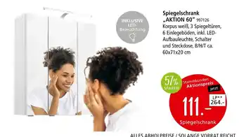 Zurbrüggen Spiegelschrank aktion 60 Angebot