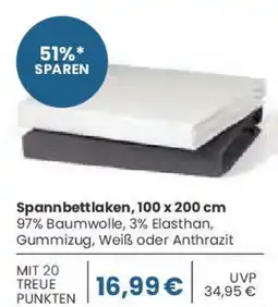 E-Center Spannbettlaken, 100 x 200 cm Angebot