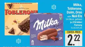 E-Center Milka, Toblerone, Daim, Oreo oder Nuii Eis Angebot