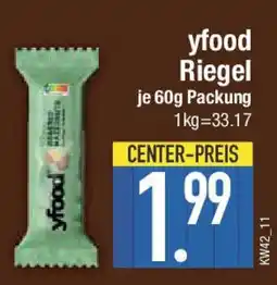 E-Center yfood Riegel je 60g Packung Angebot