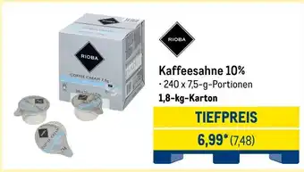 METRO RIOBA Kaffeesahne 10% Angebot