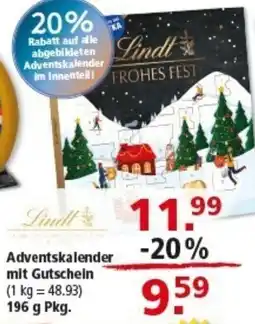 Multi Markt Lindt Adventskalender mit Gutschein Angebot