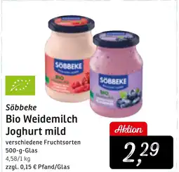 KONSUM Söbbeke Bio Weidemilch Joghurt mild Angebot