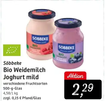 KONSUM Söbbeke Bio Weidemilch Joghurt mild Angebot
