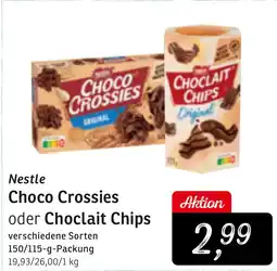 KONSUM Nestle Choco Crossies oder Choclait Chips Angebot