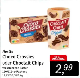 KONSUM Nestle Choco Crossies oder Choclait Chips Angebot
