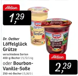 KONSUM Dr. Oetker Löffelglück Grütze oder Bourbon- Vanille-Soẞe Angebot