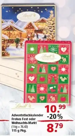 Multi Markt Lindl Adventstischkalender - Frohes Fest oder Weihnachts-Markt Angebot