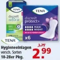 Multi Markt TENA Hygieneeinlagen 10-28er Pkg. Angebot