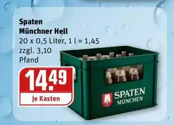 REWE Kaufpark Spaten Münchner Hell 20x0,5L Angebot