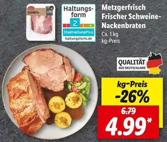 Lidl Metzgerfrisch frischer schweine-nackenbraten Angebot