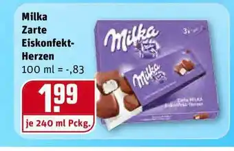 REWE Kaufpark Milka Zarte Eiskonfekt Herzen 240ml Angebot