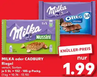 Kaufland MILKA oder CADBURY Riegel Angebot