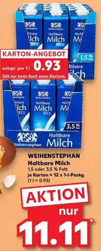Kaufland WEIHENSTEPHAN Haltbare Milch Angebot