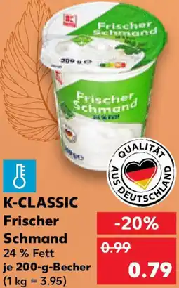 Kaufland K-CLASSIC Frischer Schmand Angebot