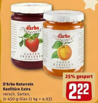 REWE D‘arbo naturrein konfitüre extra Angebot