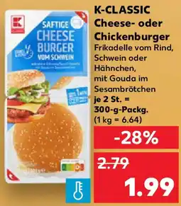 Kaufland K-CLASSIC Cheese oder Chickenburger Angebot