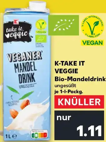 Kaufland K-TAKE IT VEGGIE Bio-Mandeldrink Angebot