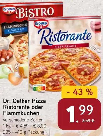 Dornseifer Dr. Oetker Pizza Ristorante oder Flammkuchen Angebot