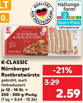 Kaufland K-CLASSIC Nürnberger Rostbratwürste Angebot