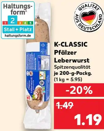 Kaufland K-CLASSIC Pfälzer Leberwurst Angebot