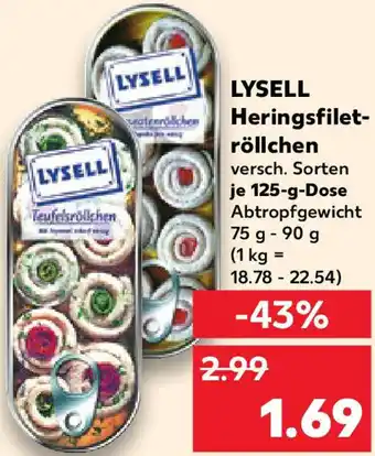 Kaufland LYSELL Heringsfiletröllchen Angebot