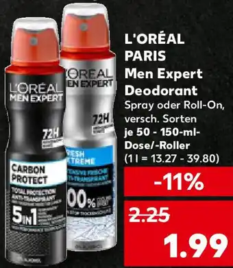 Kaufland L'ORÉAL PARIS Men Expert Deodorant Angebot