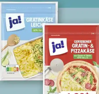 REWE Center ja! Gratin- & Pizzakäse Angebot