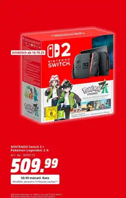 MediaMarkt Nintendo nintendo switch 2 + pokémon-legenden: z-a Angebot