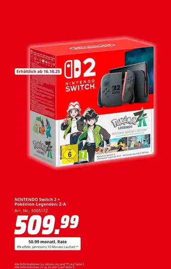 MediaMarkt Nintendo nintendo switch 2 + pokémon-legenden: z-a Angebot