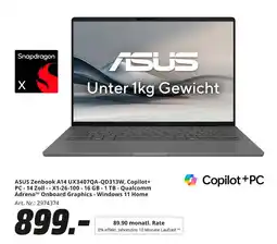 MediaMarkt Asus zenbook a14 ux3407qa-qd313w Angebot