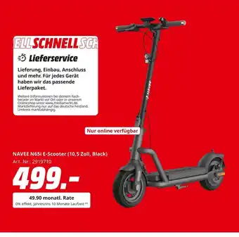 MediaMarkt Navee n65i e-scooter (10,5 zoll, black) Angebot