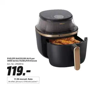 MediaMarkt Philips na332/00 airfryer 3000 series heißluftfritteuse Angebot