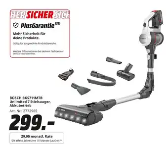 MediaMarkt Bosch bks711mtb unlimited 7 stielsauger Angebot