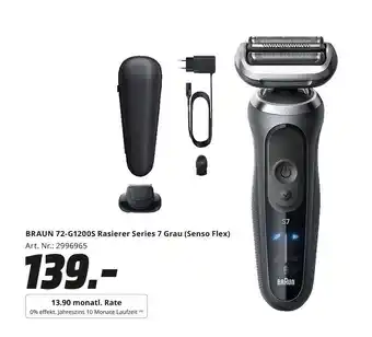 MediaMarkt Braun 72-g1200s rasierer series 7 grau (senso flex) Angebot