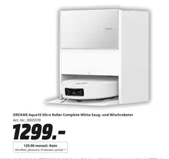 MediaMarkt Dreame aqua10 ultra roller complete white saug- und wischroboter Angebot