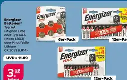 NETTO Energizer batterien typ aa oder typ aaa oder knopfzelle lithium cr 2032 Angebot