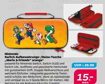 NETTO Nintendo switch aufbewahrungs-/reise-tasche „mario & friends“ orange Angebot