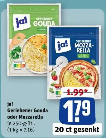 REWE Ja! geriebener gouda Angebot