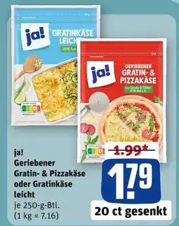 REWE Ja! geriebener gratin- & pizzakäse Angebot